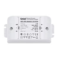 Блок питания для светодиодной ленты Uniel 12В UET-VPF-006А20  0,5А 6Вт IP20 Пластик картинка 